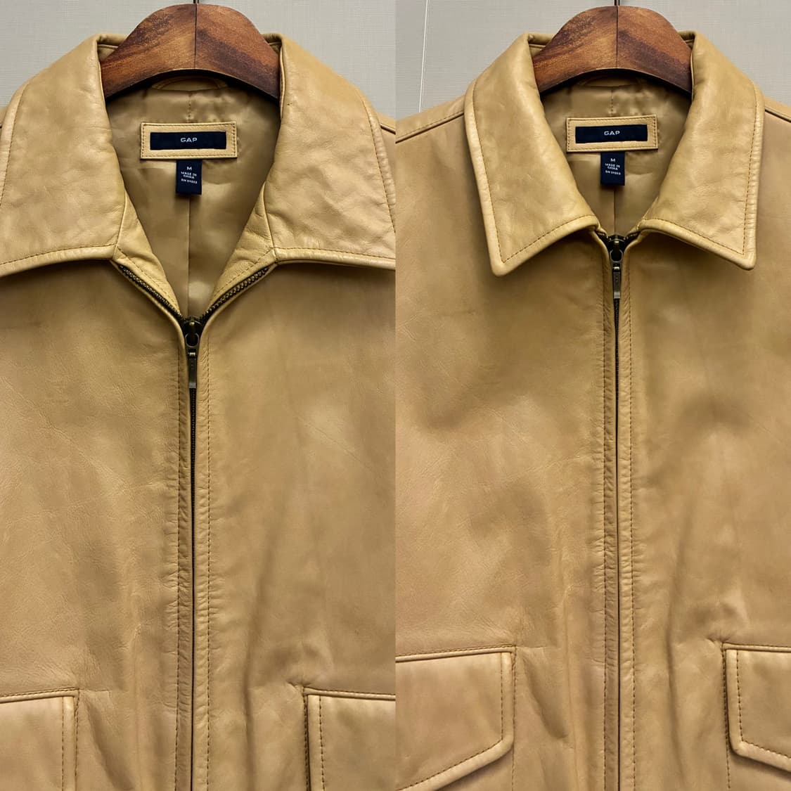 (S~M)00s GAP 올드갭 밀리터리 봄버 레더자켓 가죽자켓 우먼스 상품이미지2