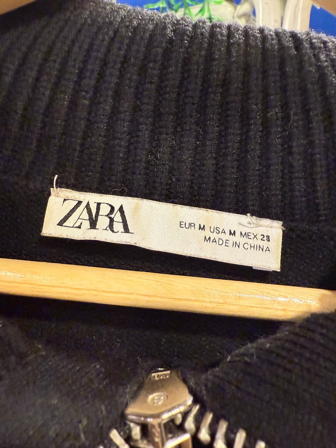 자라 스트라이프 크롭 반집업 니트 상품이미지2