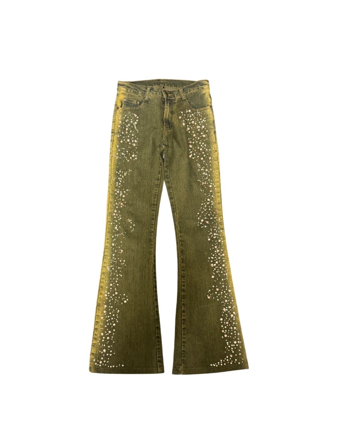 Beads Detail Rust-Washed Bootcut 상품이미지1