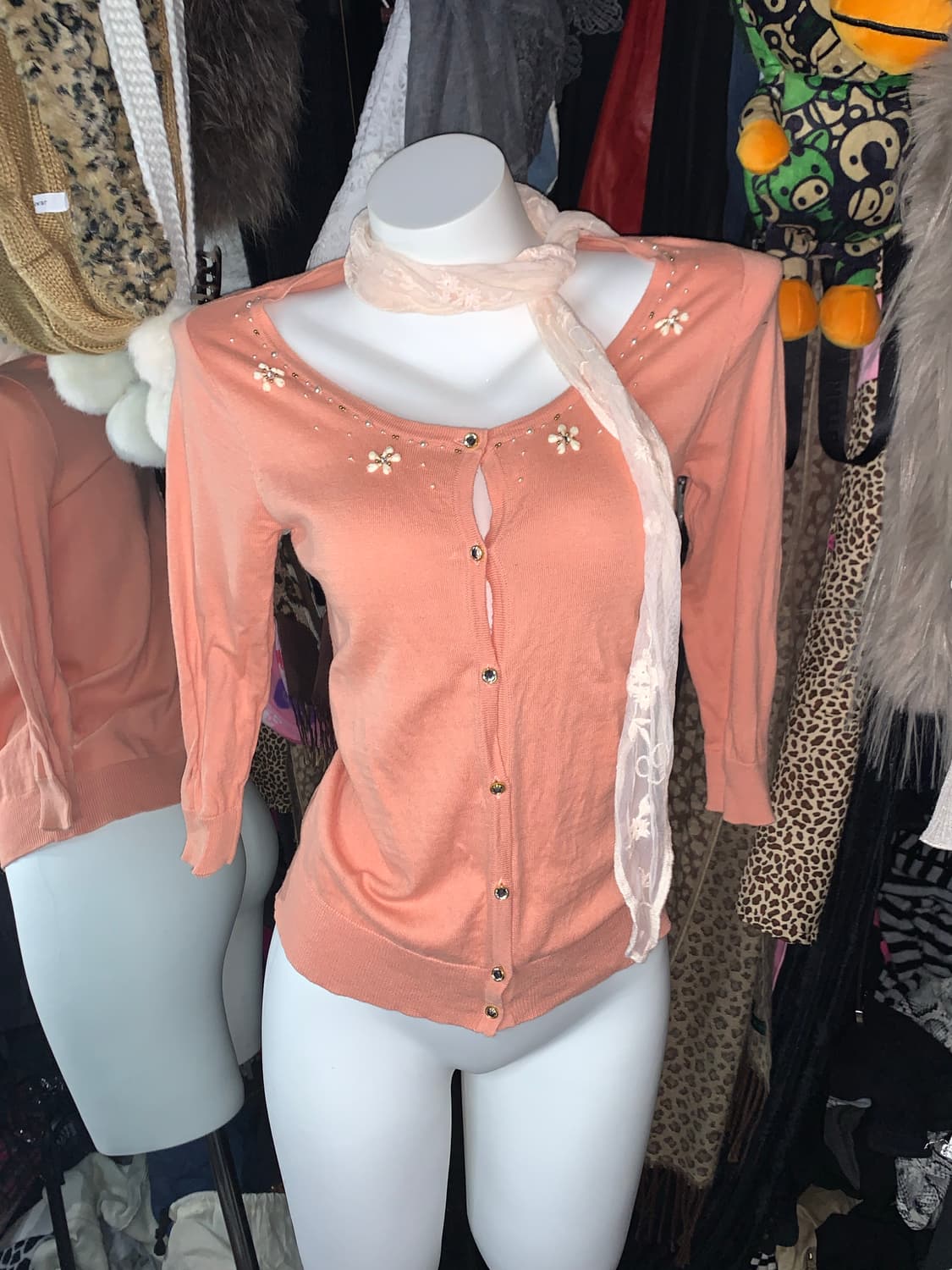 나나 하치st 로맨틱 코랄 비즈 가디건 상품이미지1