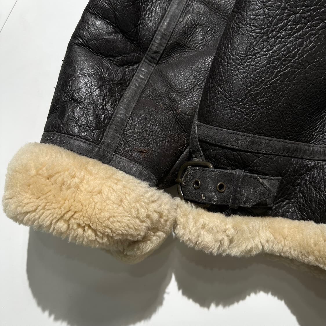 USAF 미공군 오리지널 B-3 램스킨 시어링 무스탕 봄버 자켓 상품이미지8