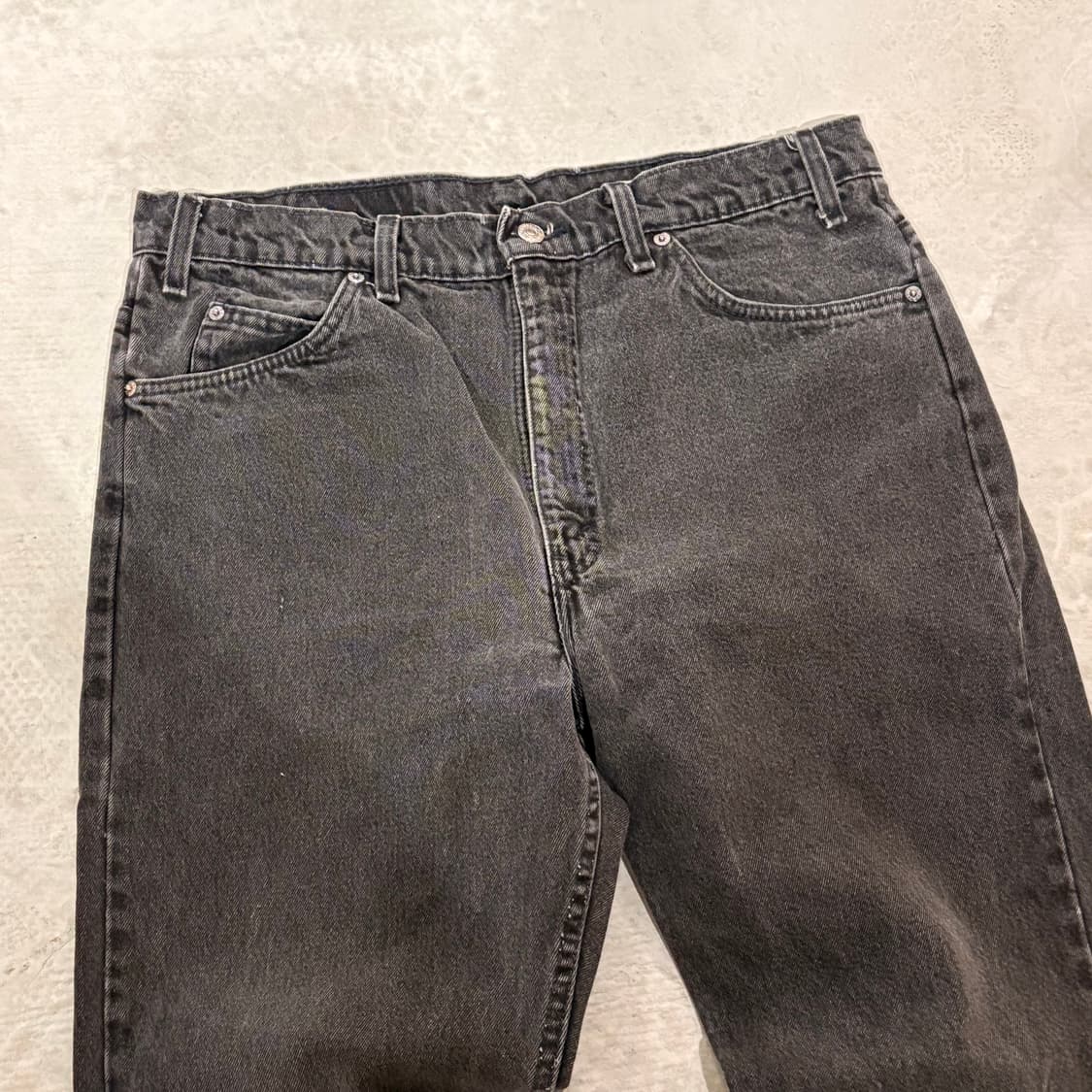 [38/32] 90s USA🇺🇸 리바이스 505 오렌지 탭 블랙 흑청 상품이미지2