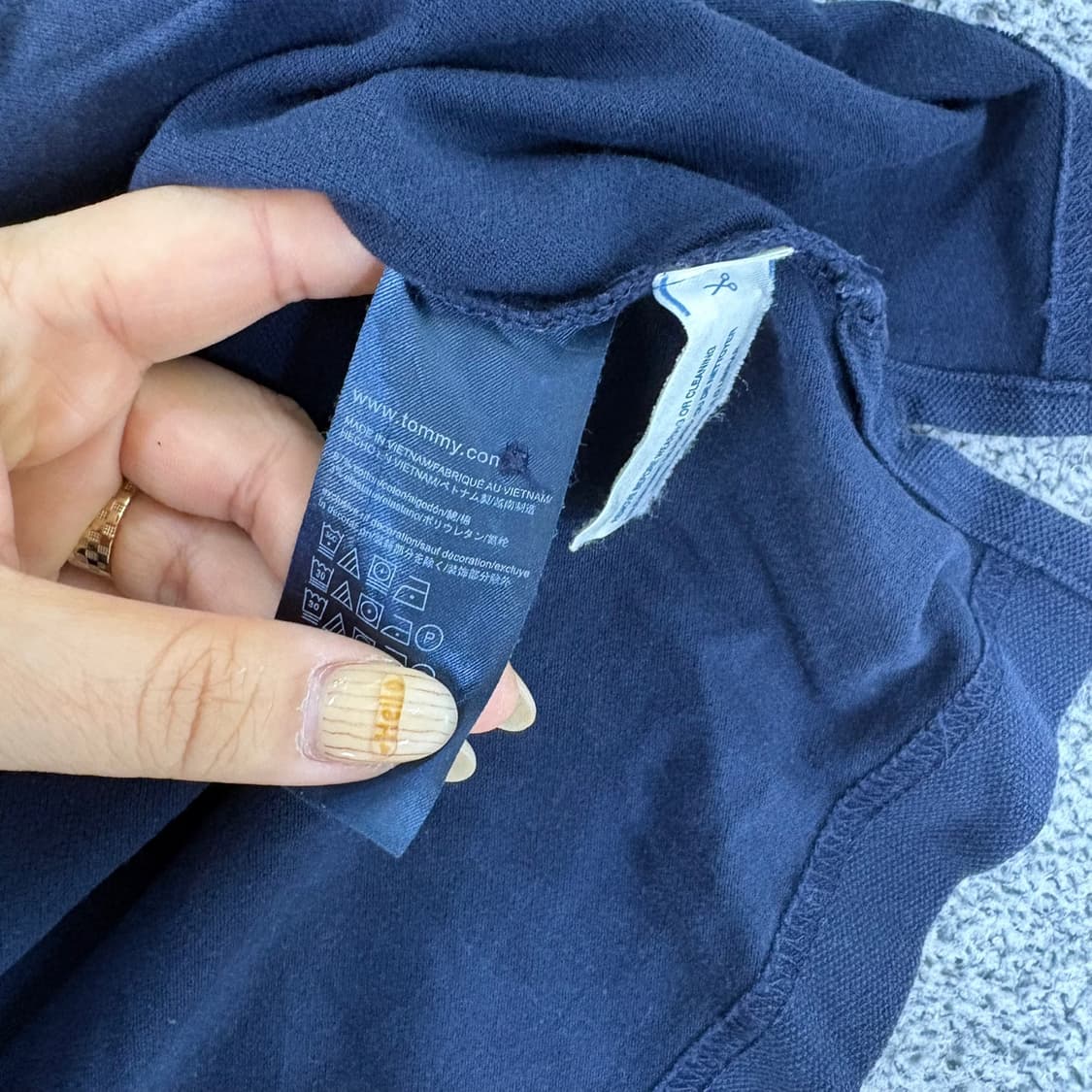 L 타미힐피거 남성 슬림핏 반팔티 카라티 0420J 상품이미지4