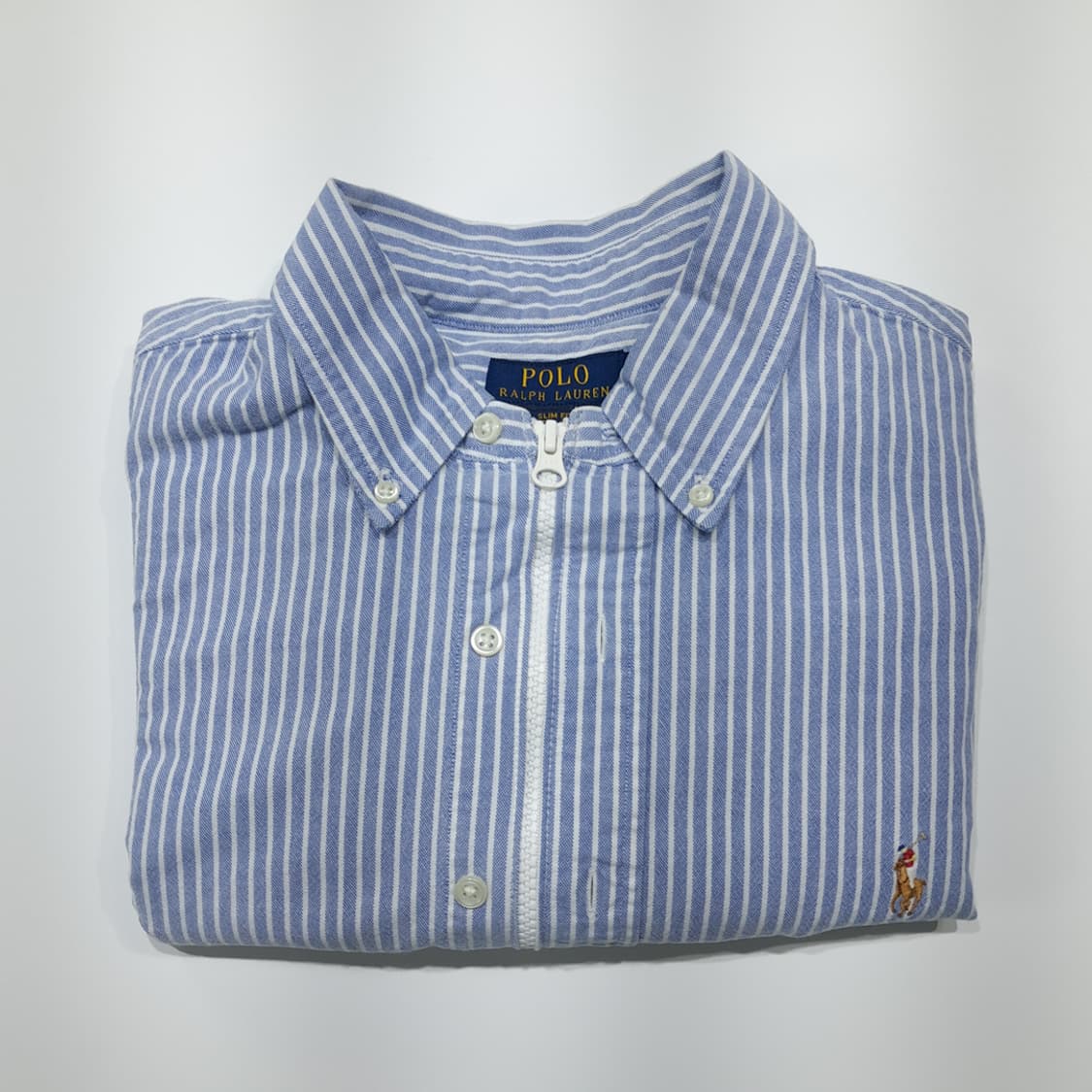 CL990 폴로 스트레치옥스포드 클래식블루 스트라이프 크롭셔츠 상품이미지6
