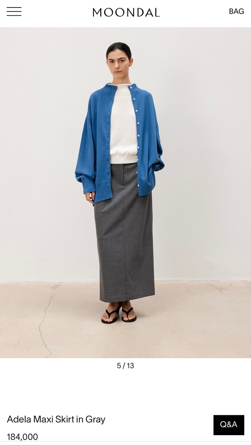 문달 아델라 스커트 그레이 S 상품이미지1