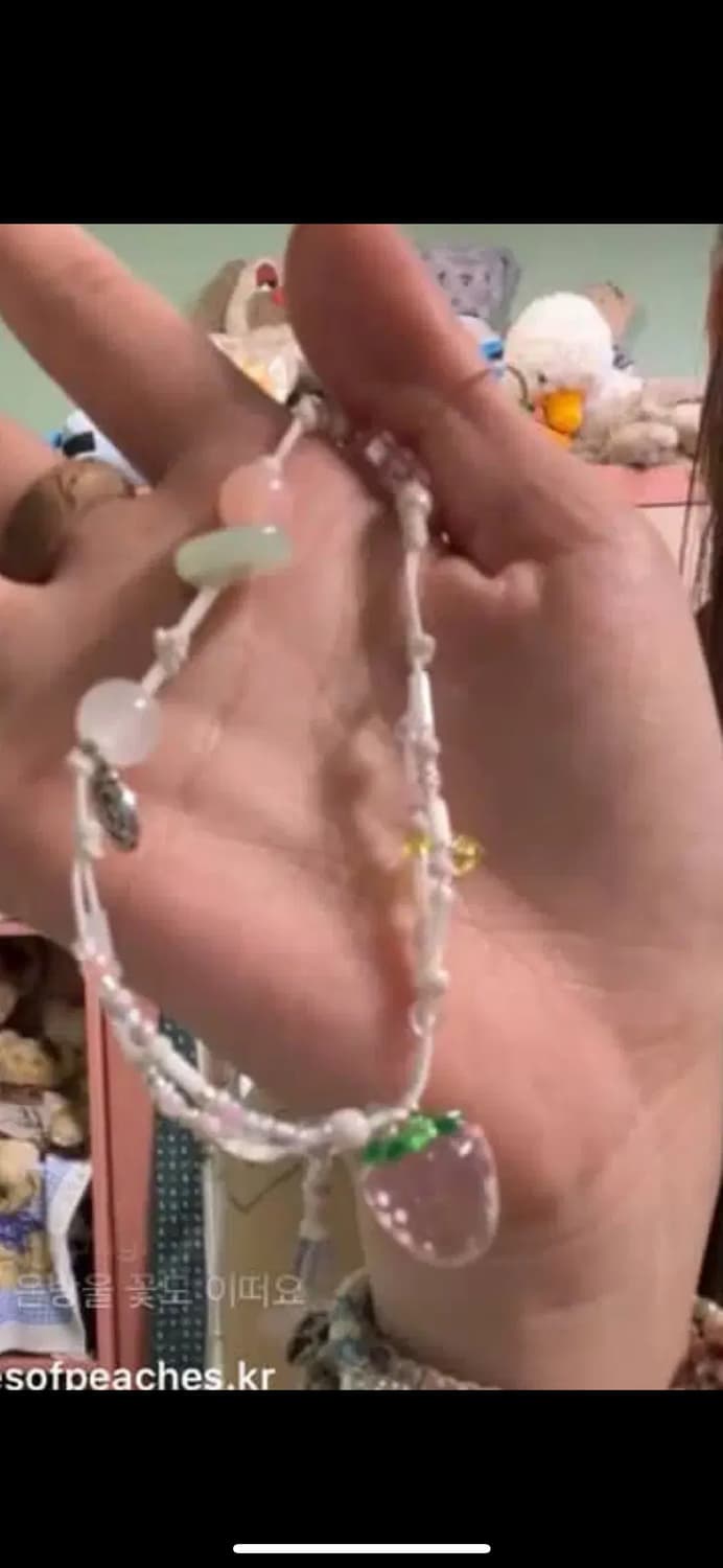 카모메산장 빈티지 비즈 딸기 목걸이 상품이미지2