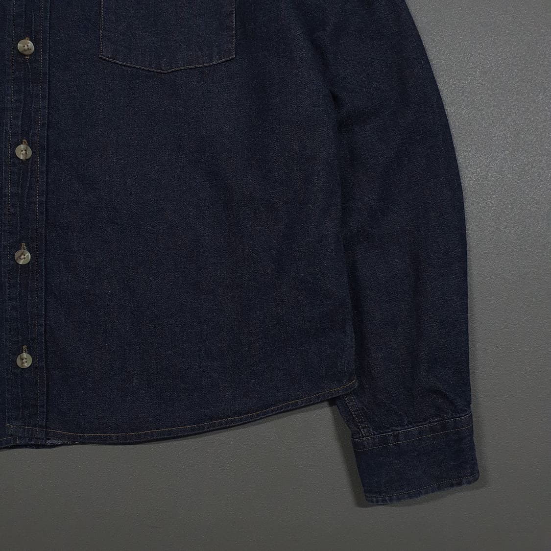 L (100) 리바이스 레드탭 포켓 버튼다운 생지 진청 데님 셔츠 남방 상품이미지4