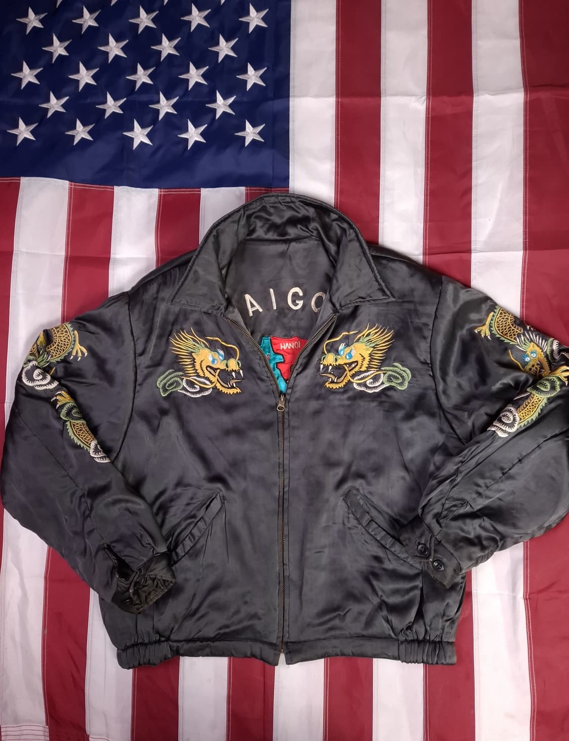 오리지날 90's 일본판 도그파이터 베트남전 리버서블 스카잔 상품이미지4