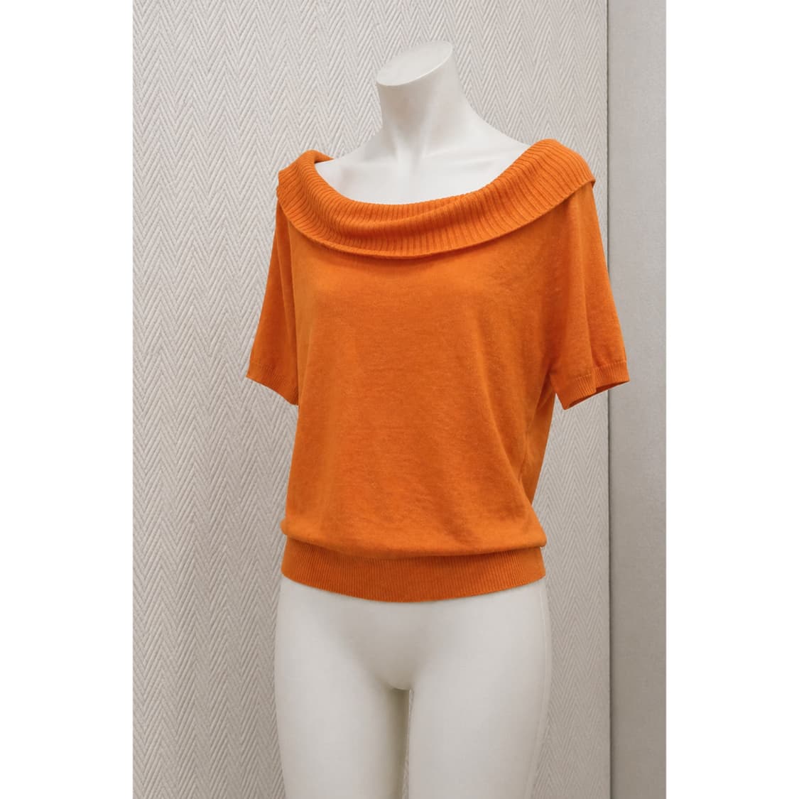 오렌지 니트 반팔 티셔츠 상품이미지2