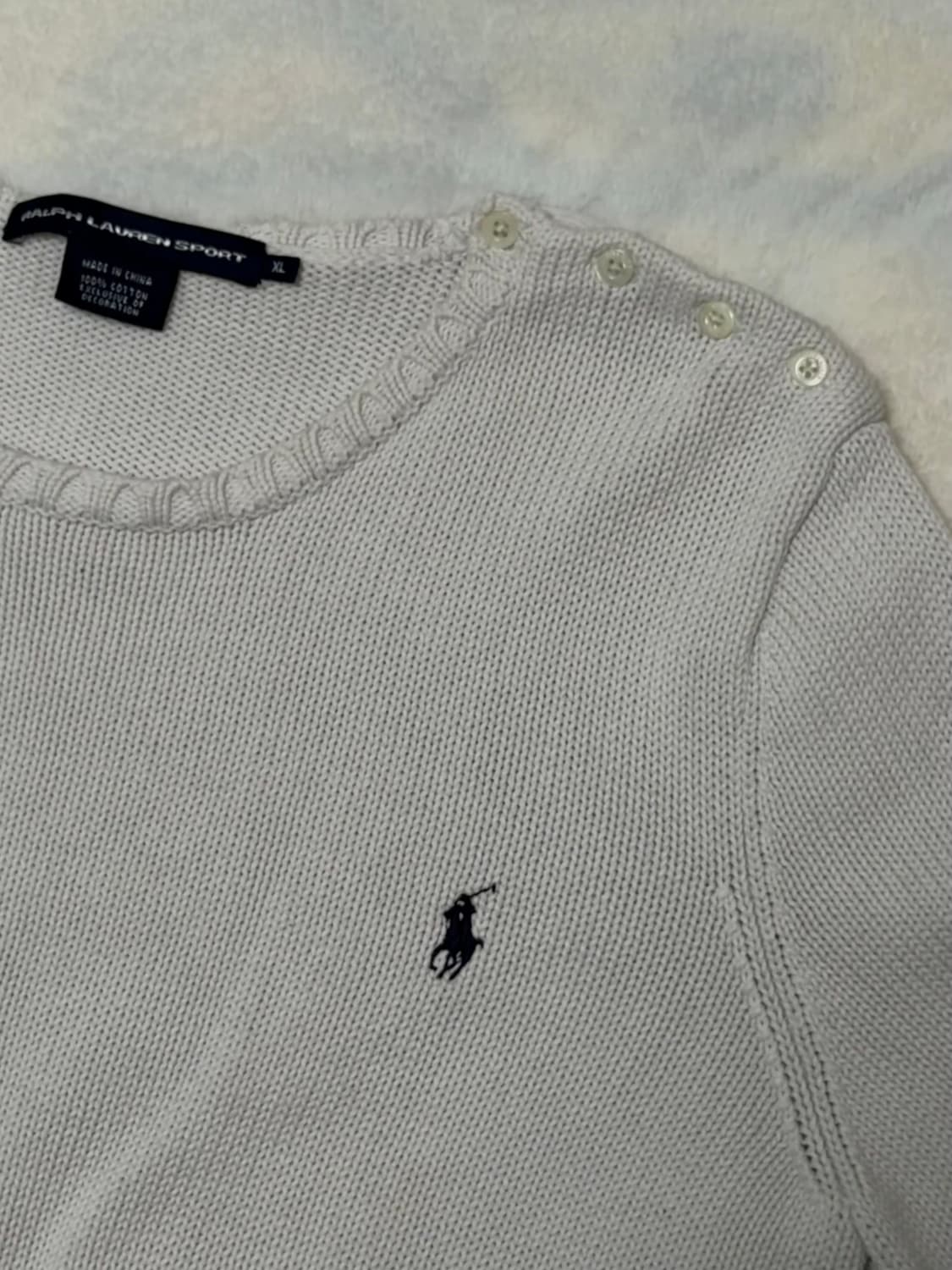 폴로 화이트 빈티지 니트 상품이미지1