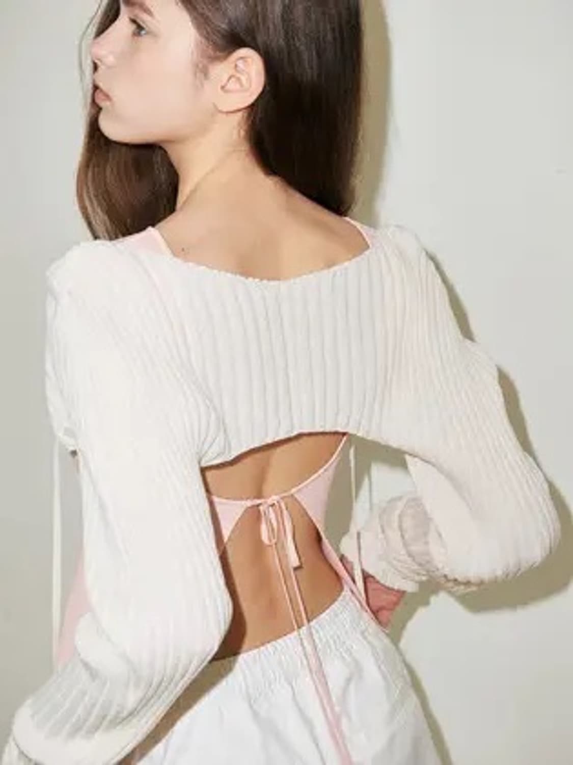 슬로우가먼츠 리본 퍼프 썸머 볼레로 상품이미지1