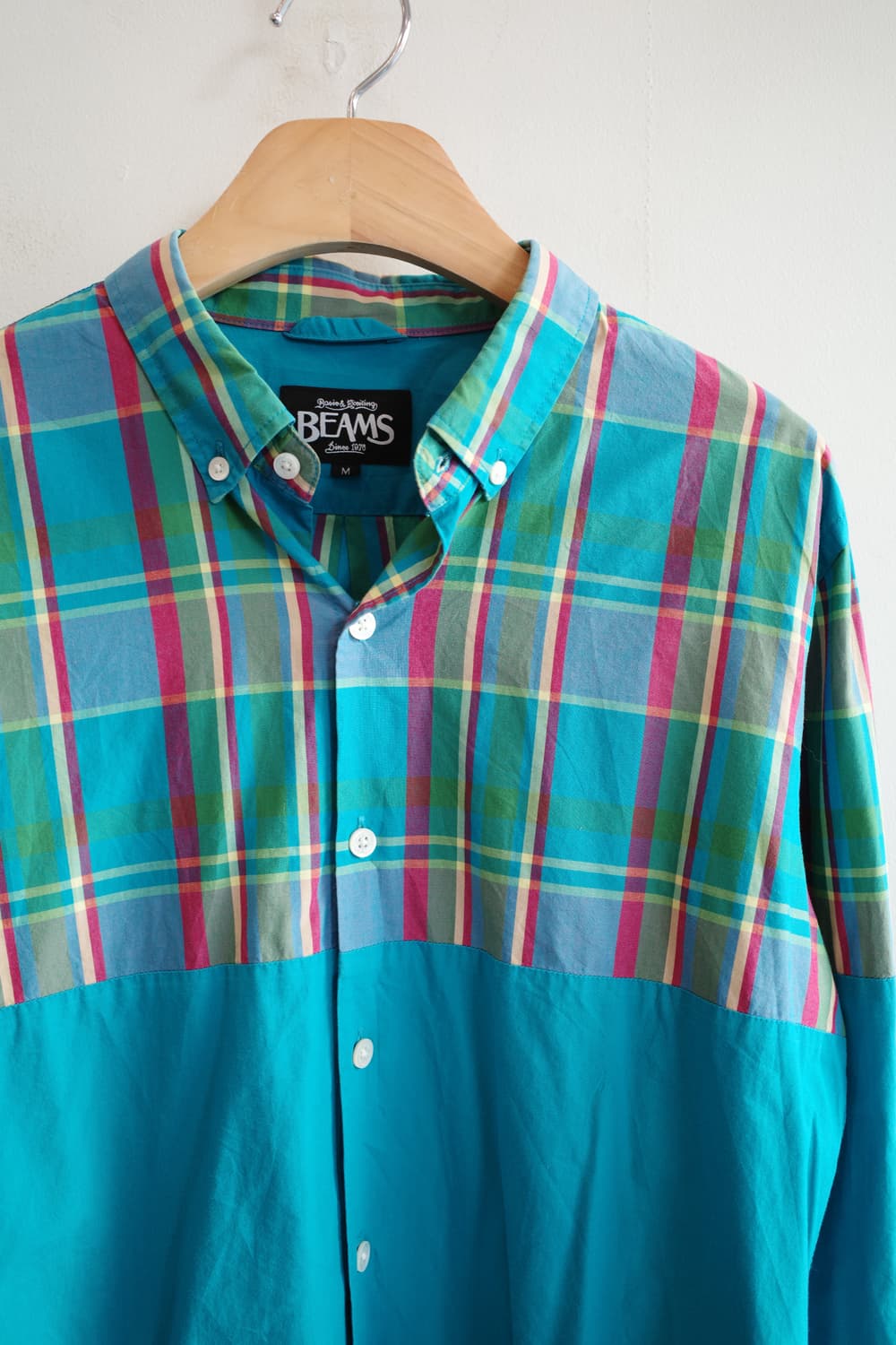 BEAMS 빔즈 투패턴 코튼 셔츠 상품이미지2