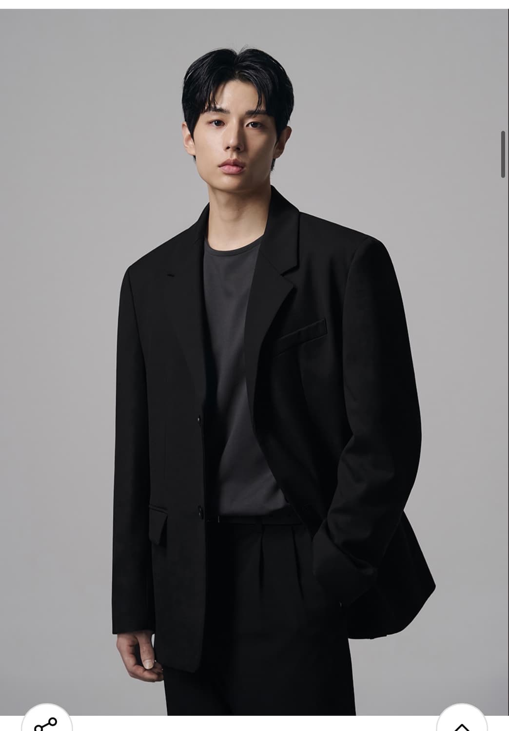 (L) 드로우핏 [서강준PICK]오버사이즈 도브 울 블레이저 BLACK 상품이미지8