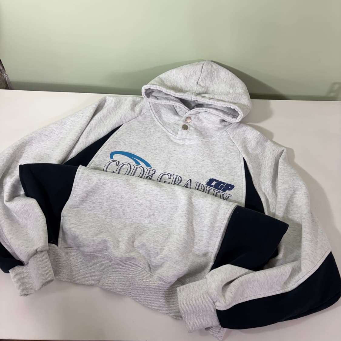 M 코드그라피 멜란지그레이 스포티브 후드티 상품이미지2