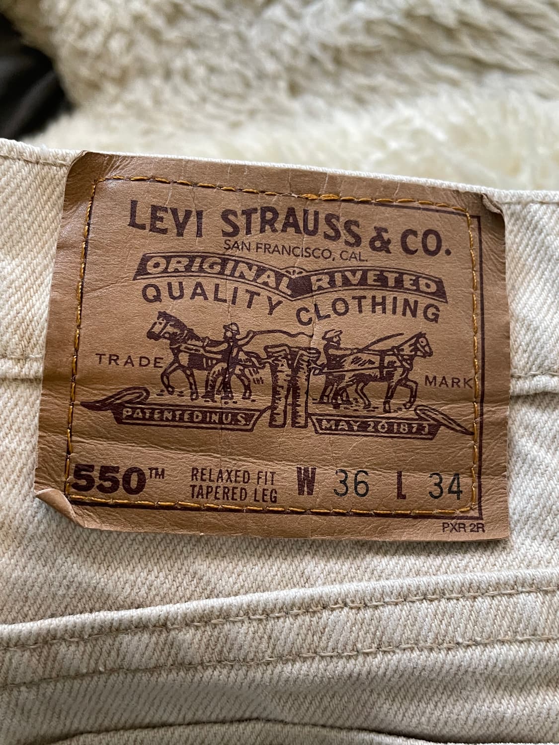 usa 리바이스550 크림색 데님 팬츠바지(오렌지탭) 상품이미지3