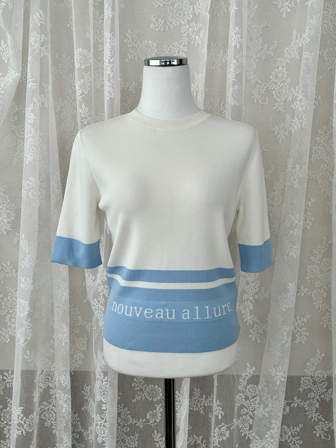 88-160) JJ지고트 반팔 니트 아이보리 상품이미지1