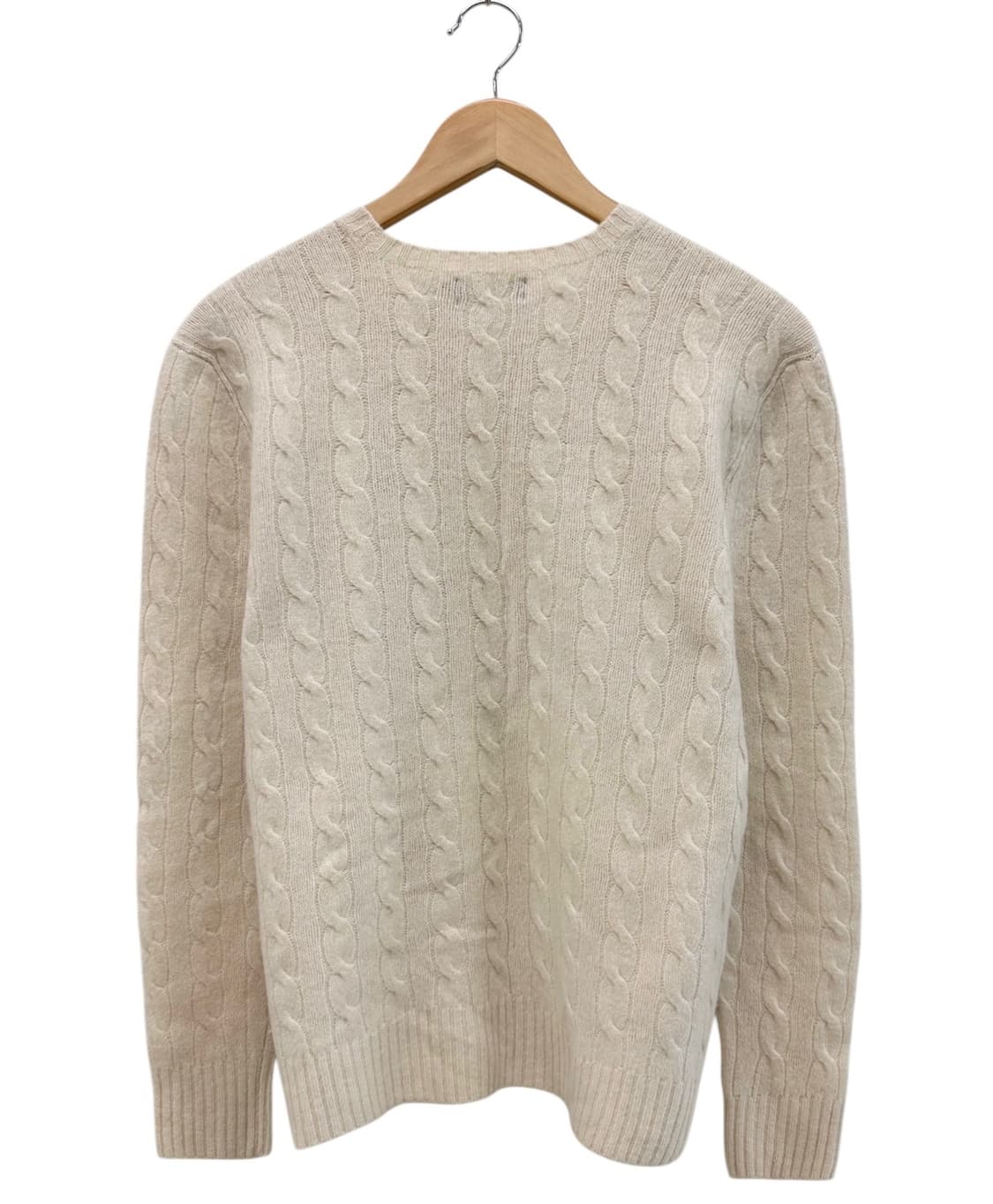 폴로 캐시미어 케이블 꽈배기 니트 아이보리 (여성M) 상품이미지9