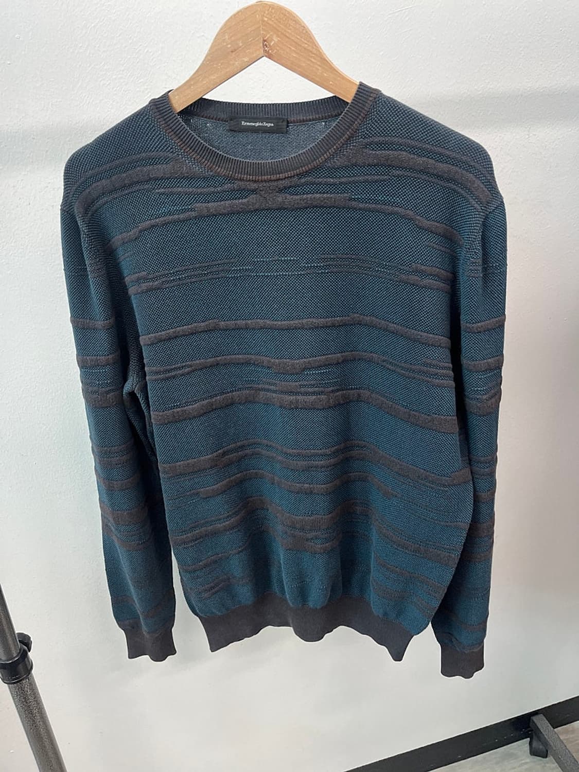 100) 제냐 물결자수 이태리 니트  상품이미지4