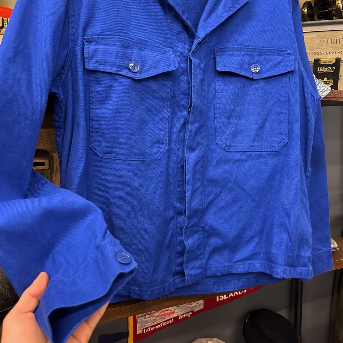 70s 노치드라펠 코튼트윌 프렌치 워크자켓 패치포켓 N709 상품이미지4