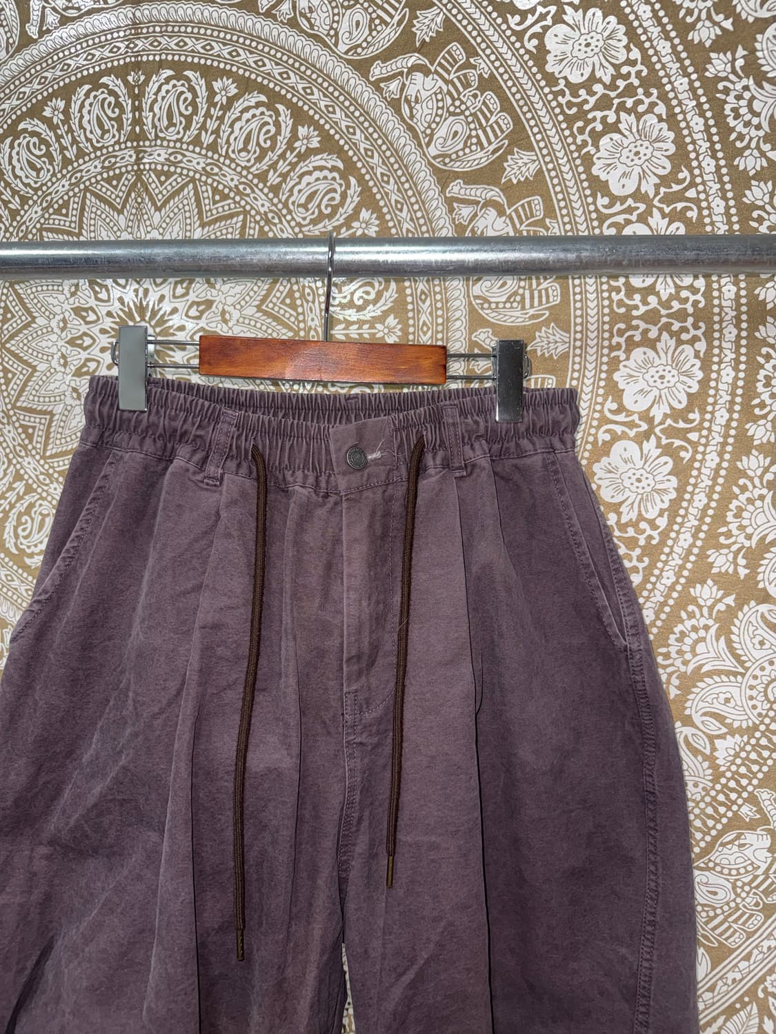 Otherfit 빈티지 퍼플 피그먼트 밴딩 핀턱 벌룬팬츠  상품이미지4