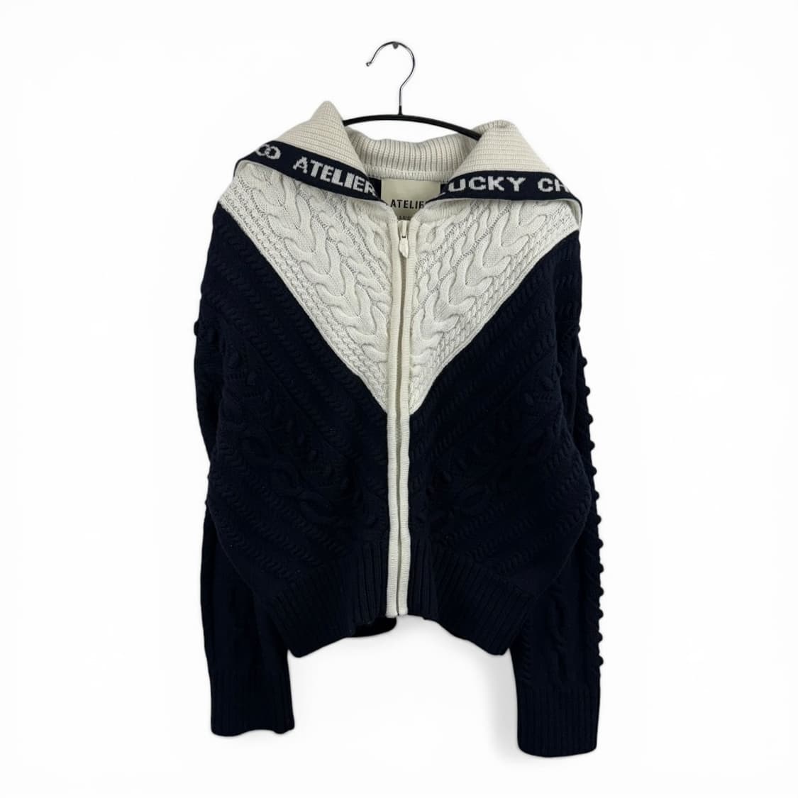 (F) 럭키슈에뜨 ATELIER 케이블 꽈배기 니트 집업 상품이미지1