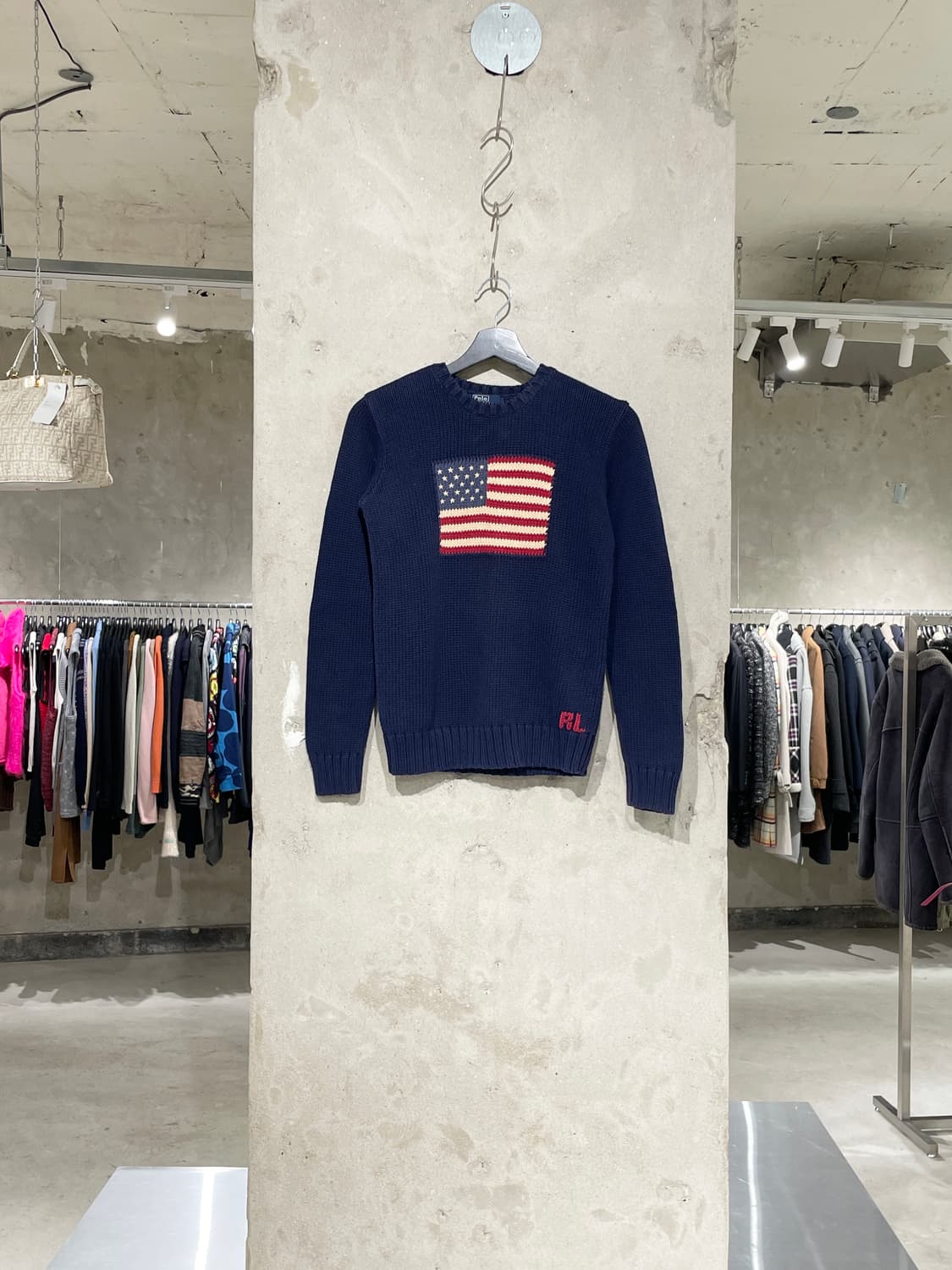 폴로 랄프로렌 네이비 성조기 크루넥 스웨터 상품이미지1