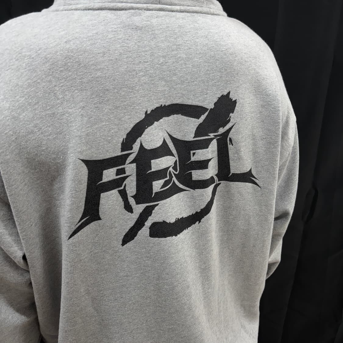 [XL] 필 이너프(FEEL ENUFF) 그레이 백로고 후드 집업 상품이미지3