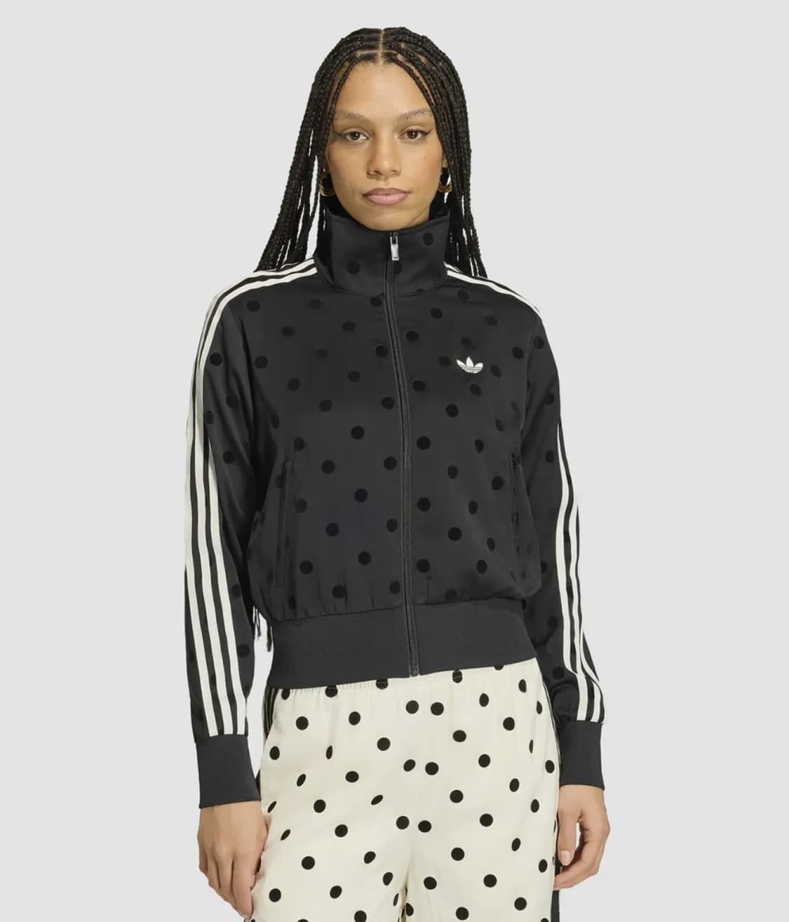 아디다스 새틴 폴카 닷 트랙탑 블랙 L 상품이미지1