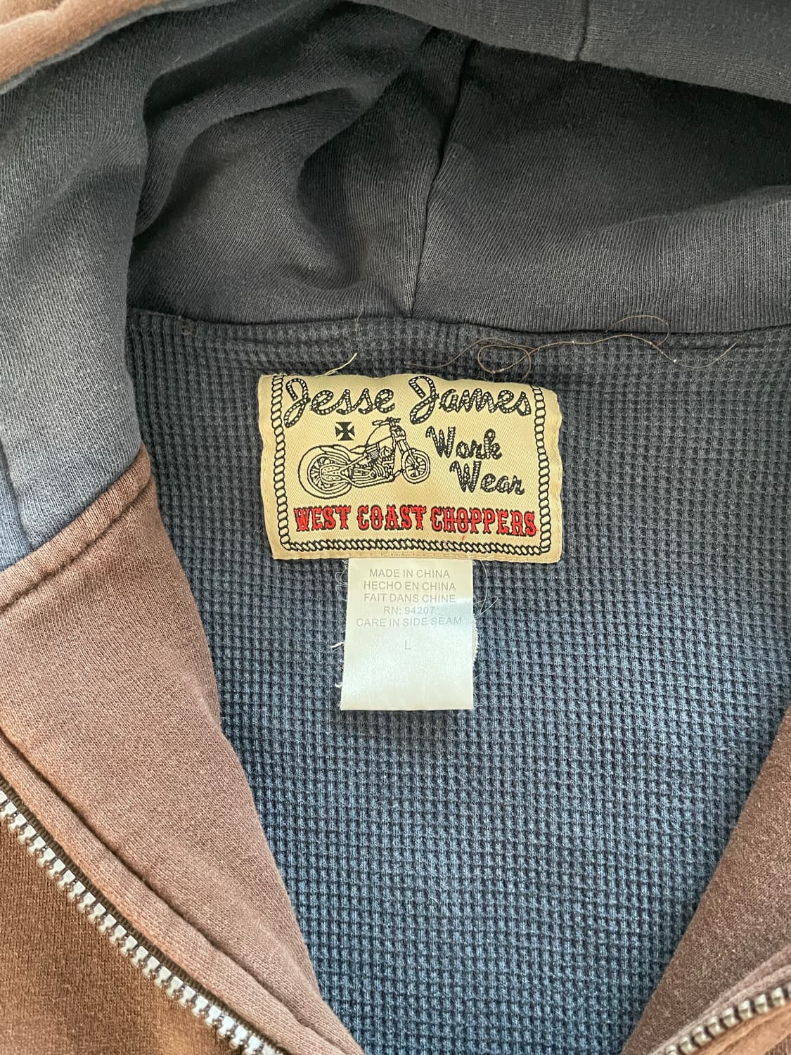 [L] 00's 웨스트 코스트 차퍼스 써멀 후드 브라운 상품이미지3