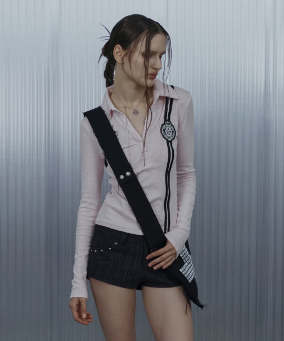 SETUP EXE WAFFEN LINE COLLAR TEE 상품이미지1