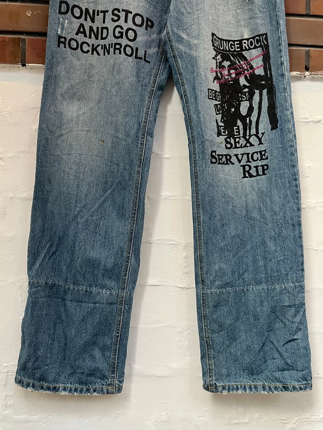 Solberry jeans 패치워크 데미지 데님 진 36 상품이미지3