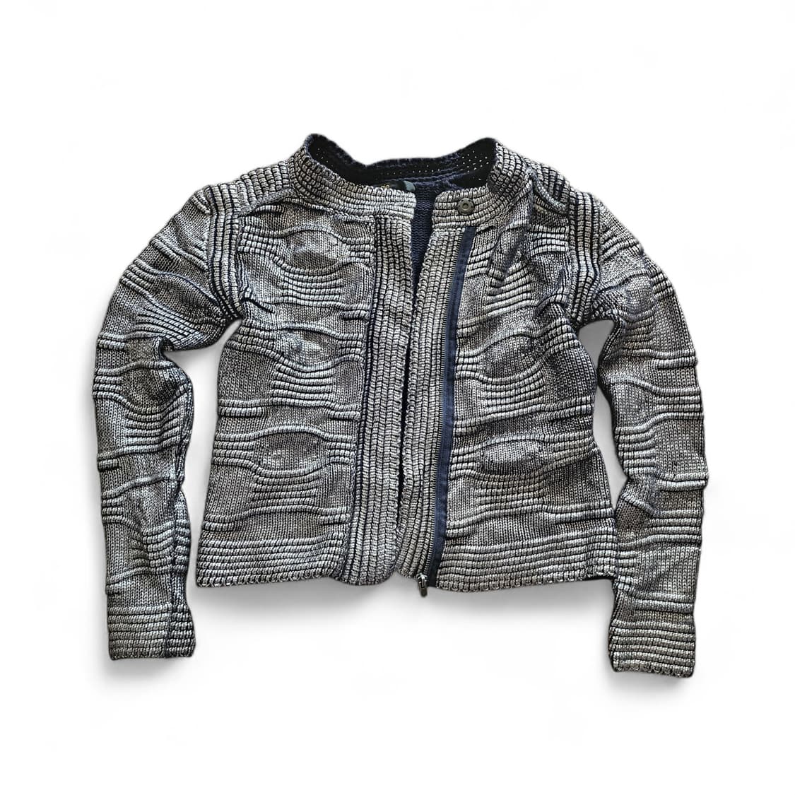 마쥬(Maje)  실버 집업 니트 카디건 상품이미지3