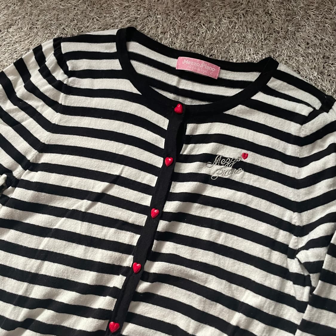 메조피아노 단가라 스트라이프 가디건 상품이미지3