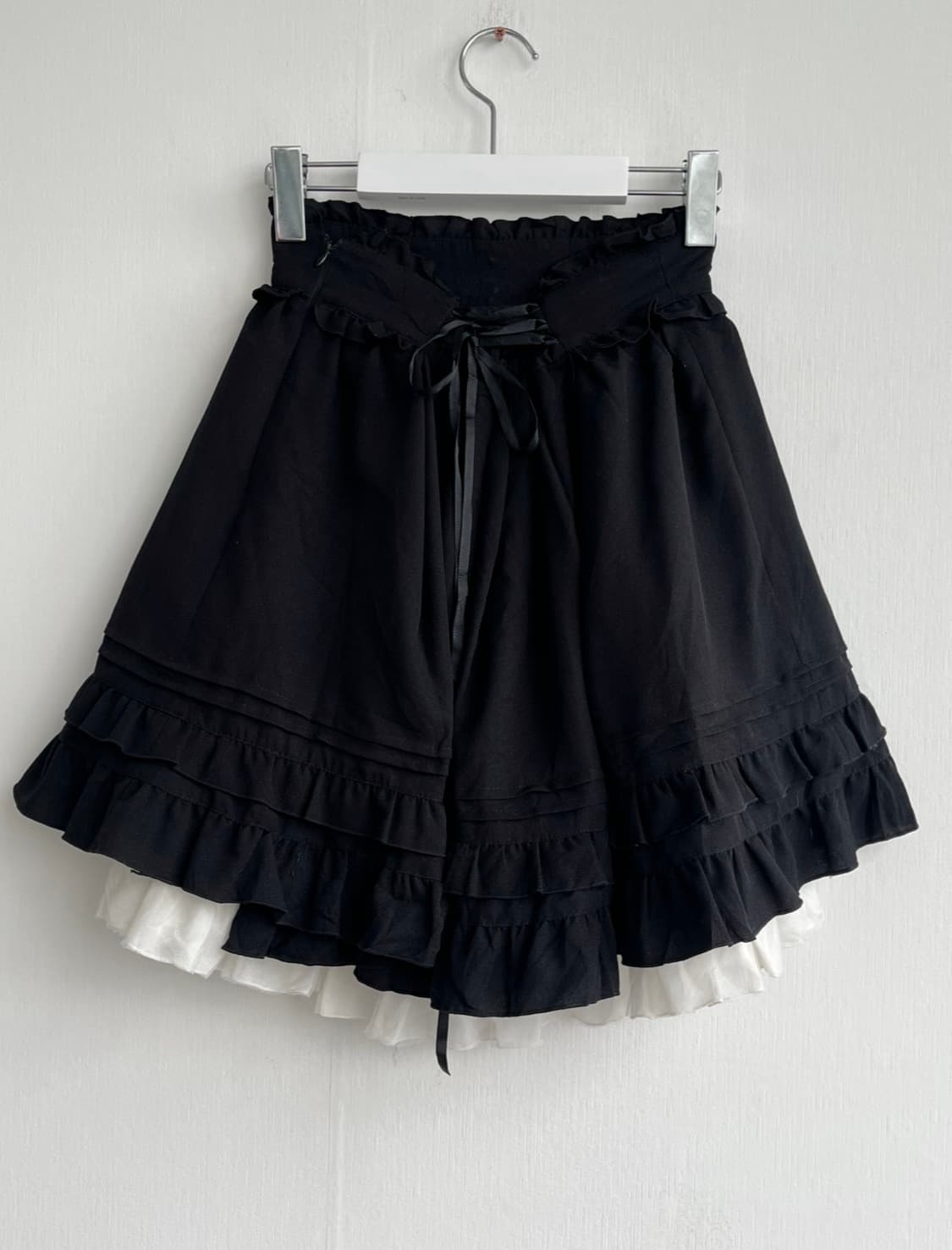 Secret Honey 블랙 프릴 아일렛 스커트 상품이미지4