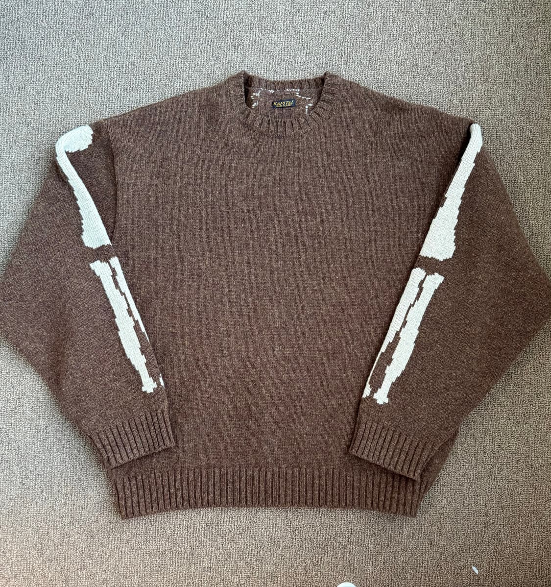 KAPITAL 캐피탈 5G 울 본 크루넥 스웨터 브라운 1사이즈 상품이미지2