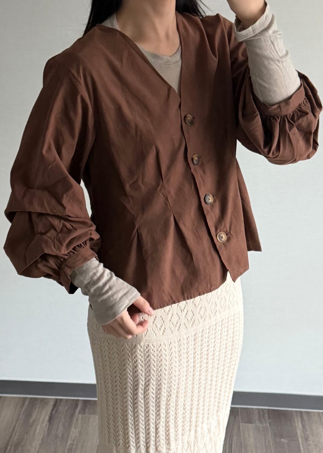 brown blouse 상품이미지1