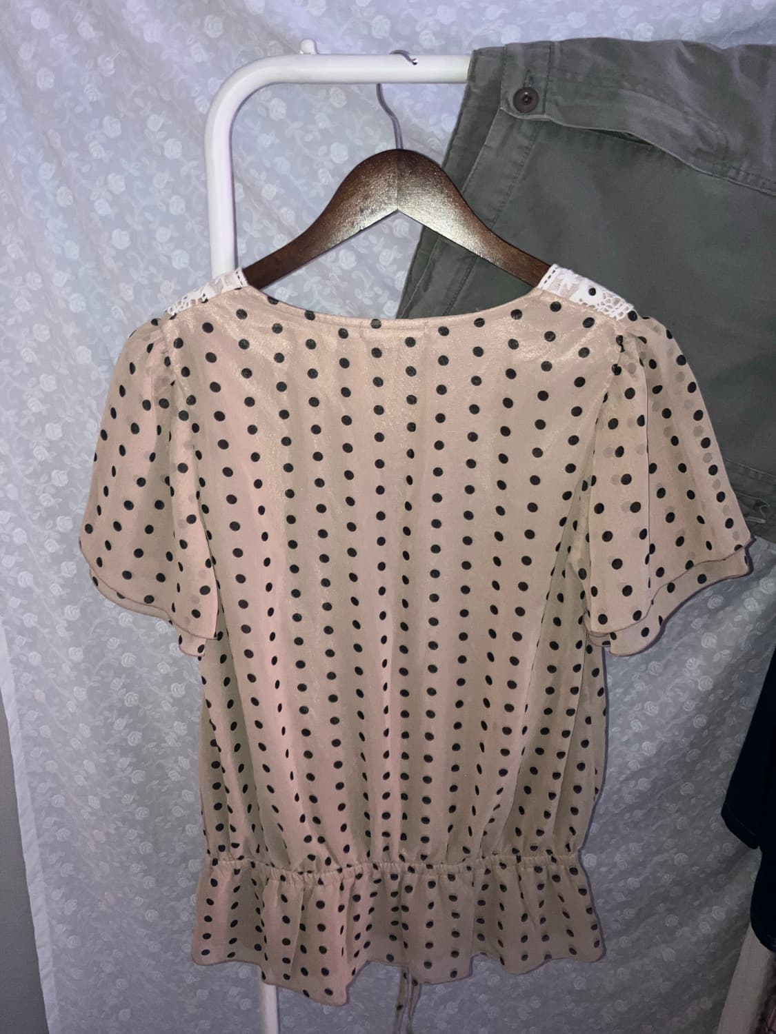 💌 Dot crocheted chiffon blouse. 상품이미지3