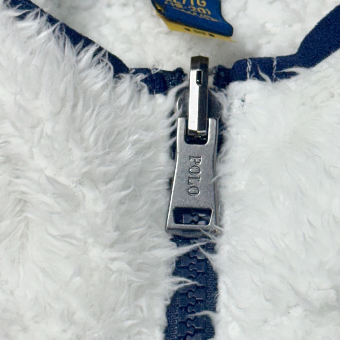 (XL 18-20) 폴로 랄프로렌 QR라벨 키즈 플리스 후드집업 화이트 상품이미지4