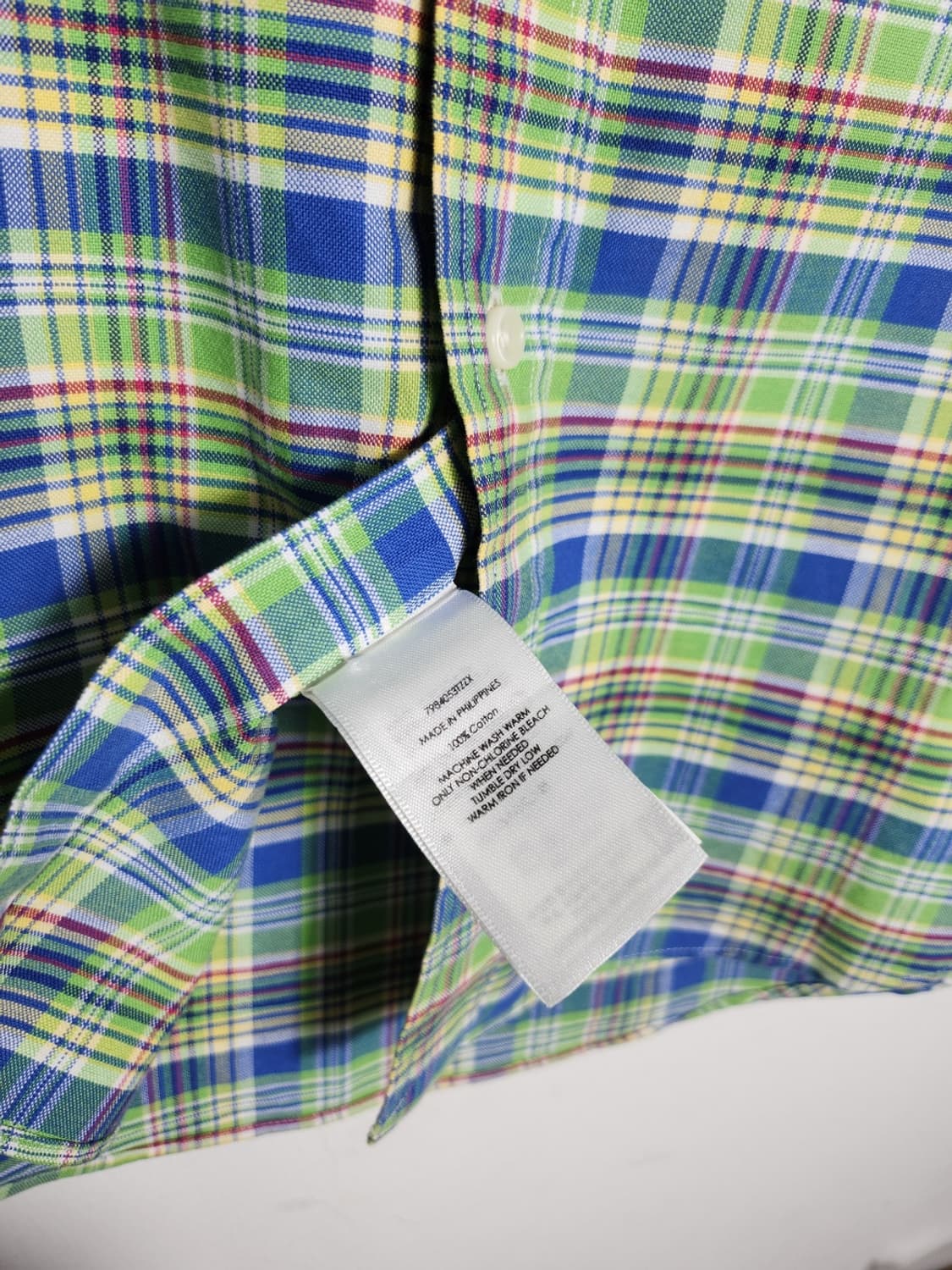 M 폴로 랄프로렌 그린블루 체크 셔츠 상품이미지4