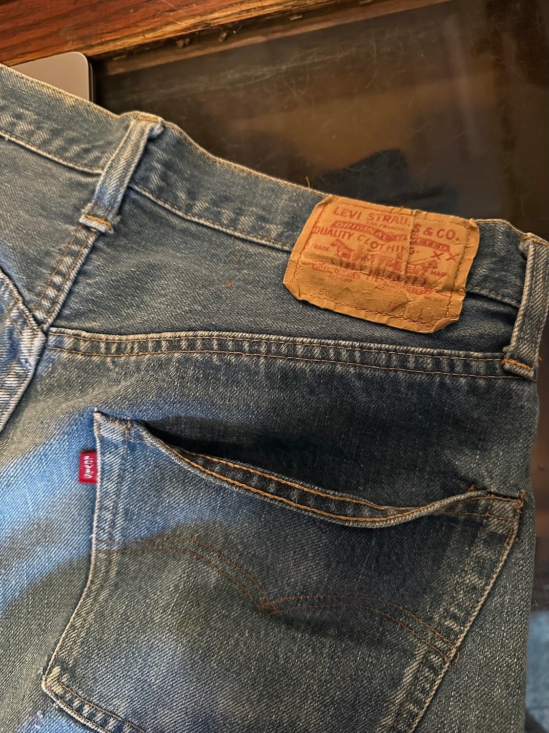 80s USA 빈티지 리바이스 501 66후기 셀비지 데님 팬츠 상품이미지6