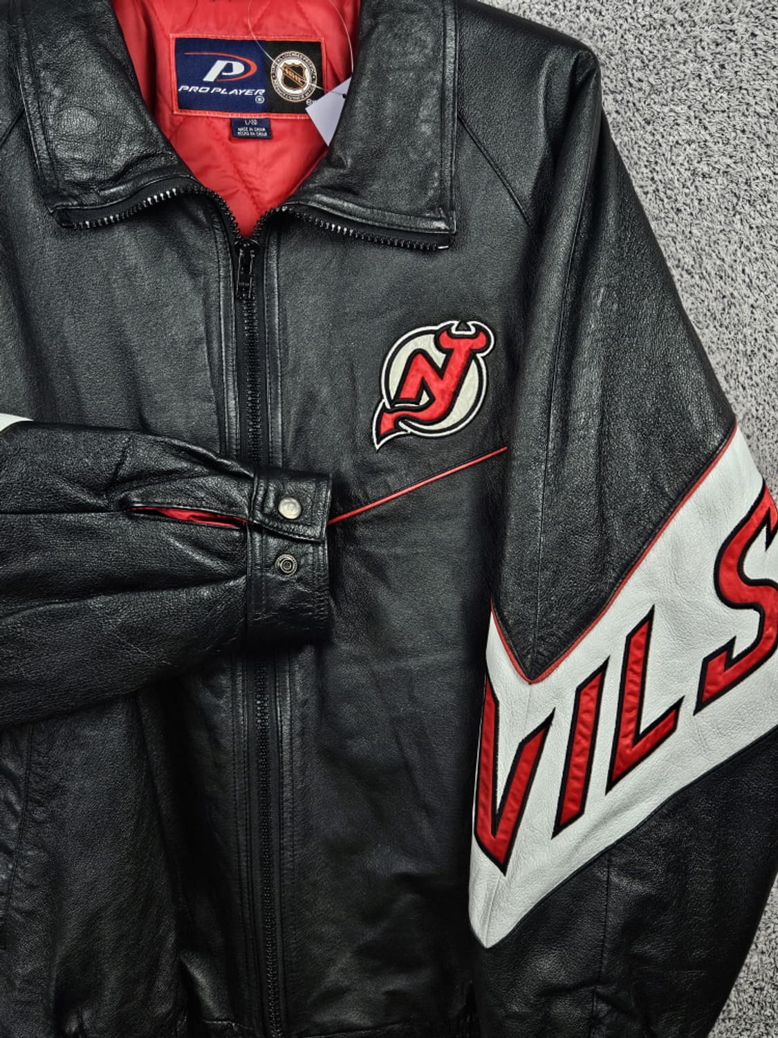 프로플레이어 NHL 뉴저지 데블스 레더 봄버 자켓 ( L )/ 10187 상품이미지4