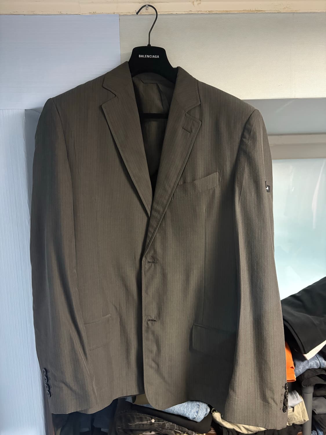 발렌시아가 패치로고 워시드 블레이저 재킷 그레이 44 상품이미지2