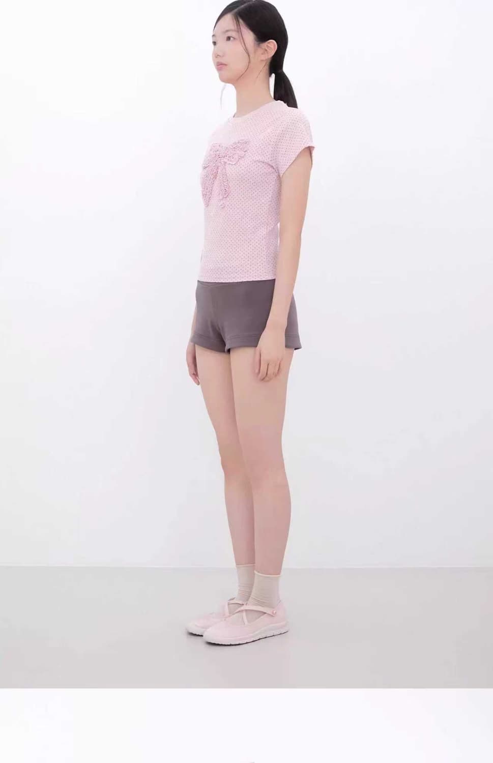 INNER MUSEUM Dot Frill Ribbon T-Shirt 상품이미지3