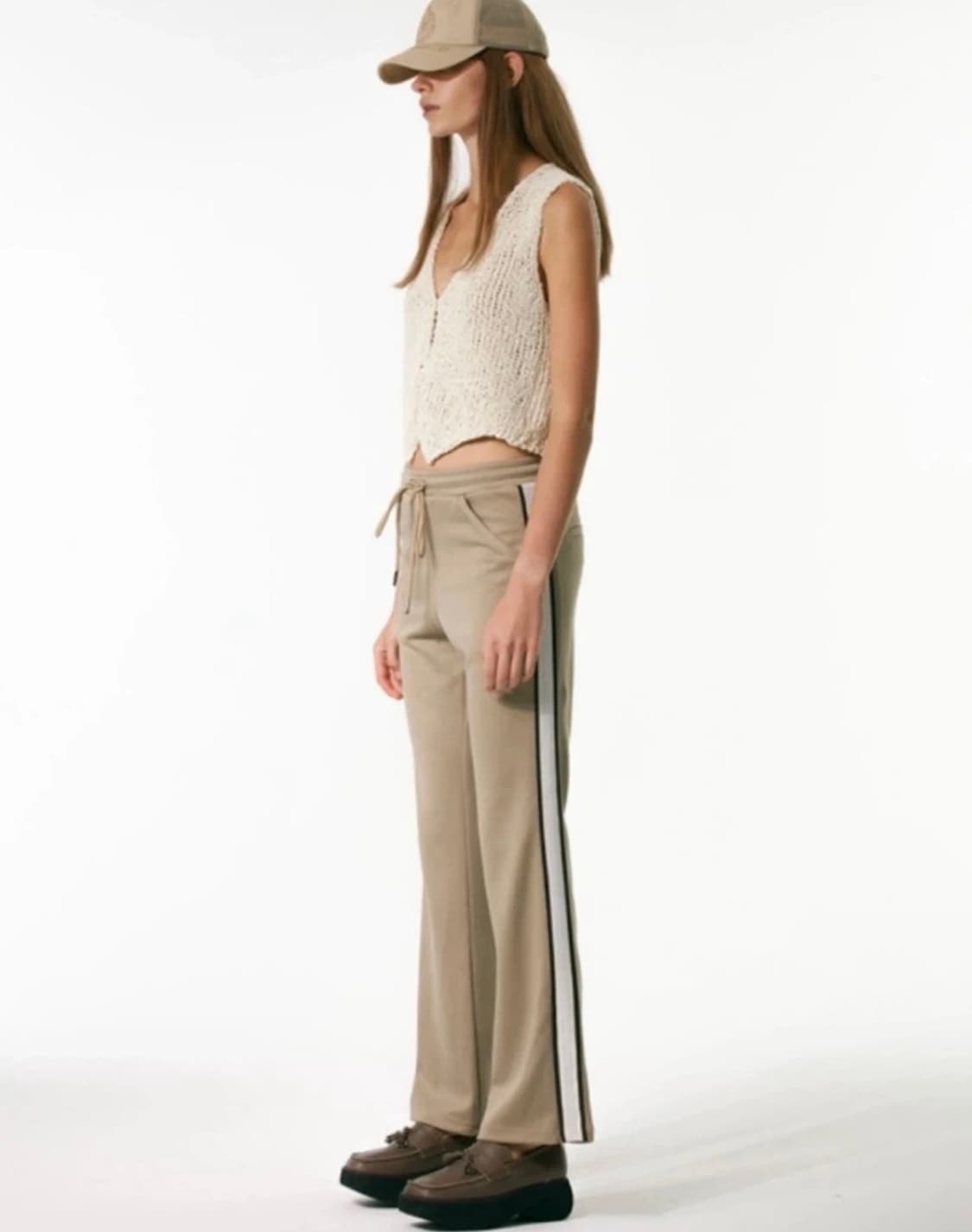 오픈와이와이 22ss 테이프드 져지 트랙 팬츠 베이지 상품이미지4