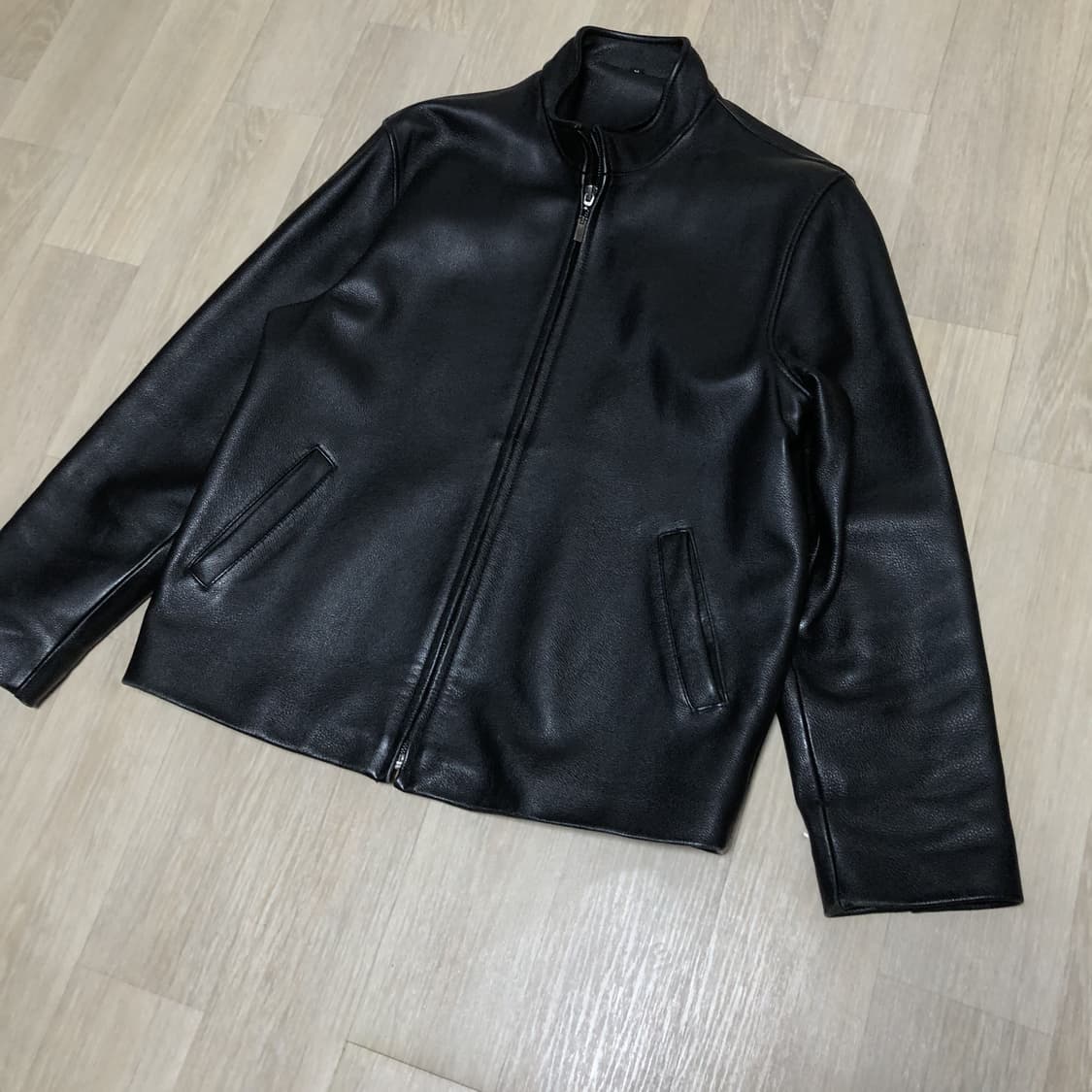(M) 광희 가죽 시장 소가죽 카우 하이드 카라 집업 자켓 상품이미지2