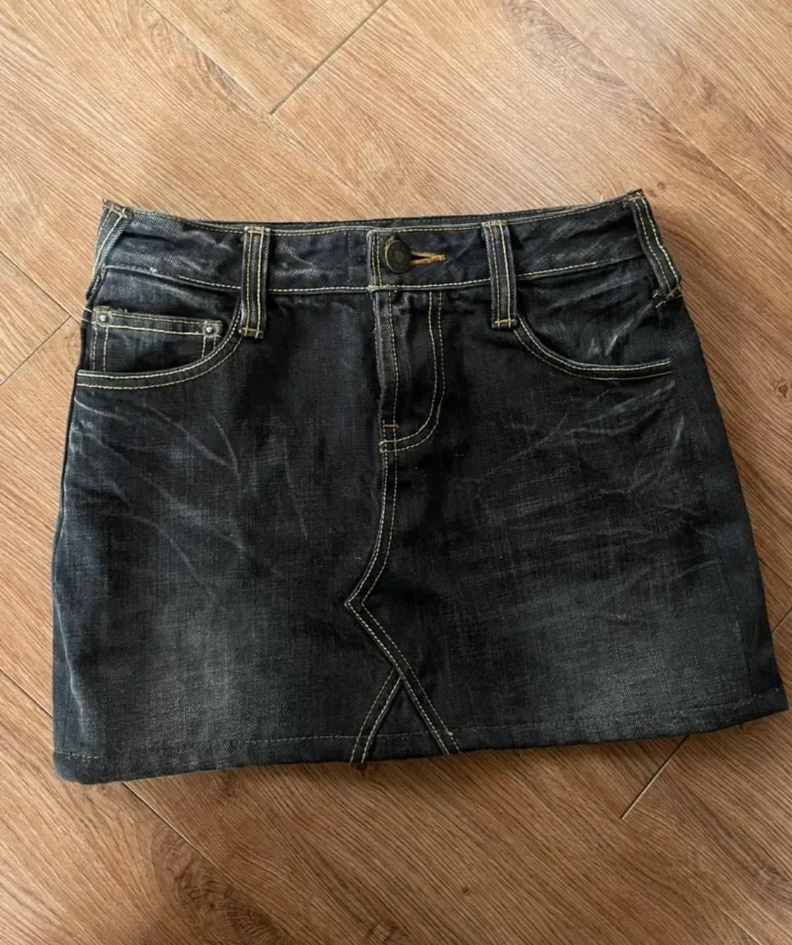 Evisu black denim skirt 상품이미지2