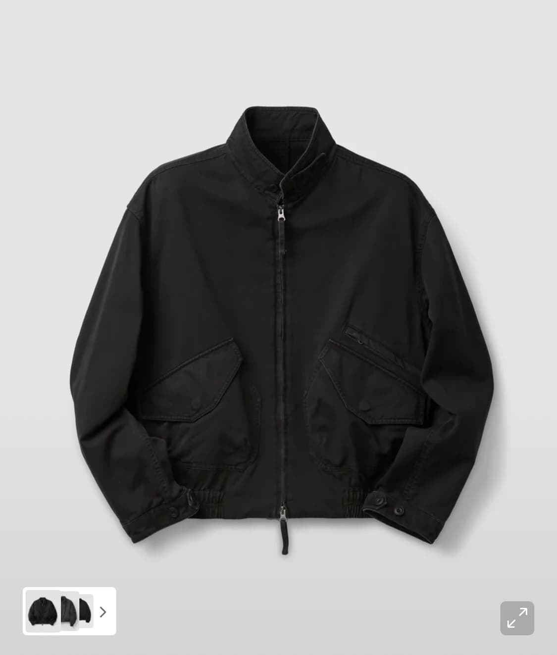 (새상품 xl) 카치온 워시드 트리밍 카라 점퍼 (워시드블랙) 상품이미지1