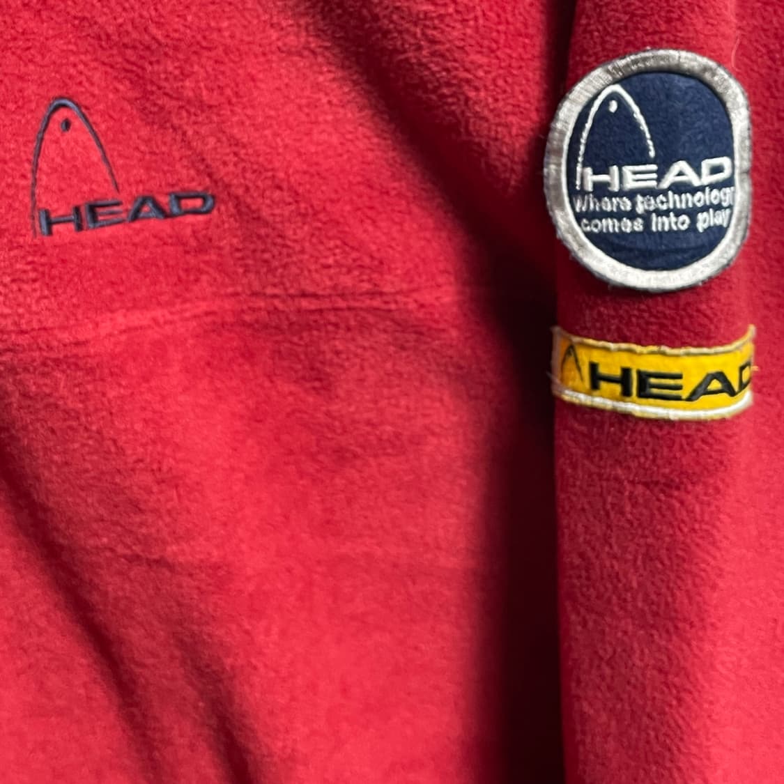 [XL] 헤드 HEAD 빈티지 레드 플리스 하프집업 상품이미지3