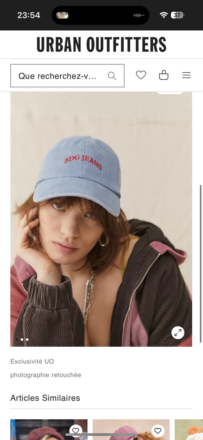 어반아웃피터스 bdg jeans 연청 데님 볼캡 팔로마울 상품이미지1