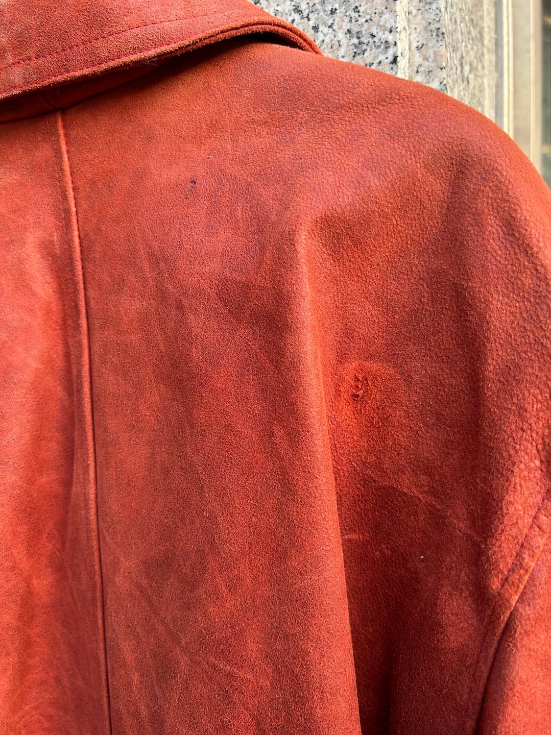 90’s 재팬 레더 더블카코트 상품이미지5